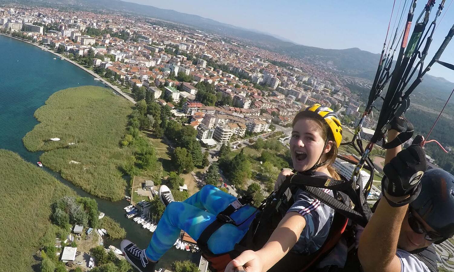 Flying above Ohrid city
