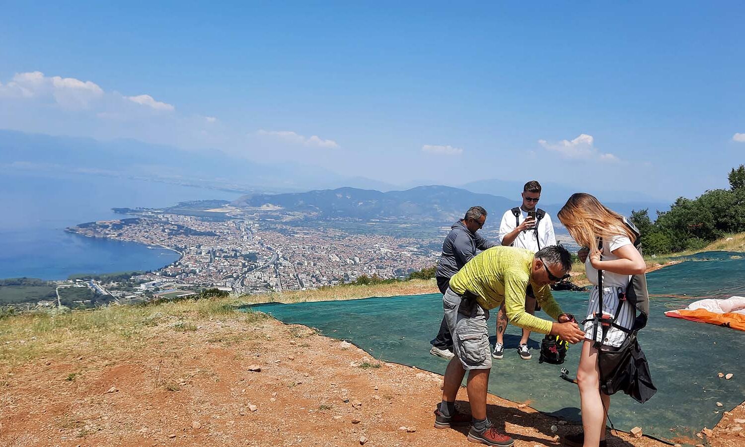 Paragliding Ohrid - preparation At the Takeoff