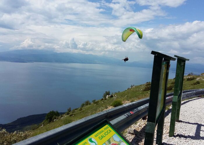 Paragliding above Galicica National Park and Ohrid Lake