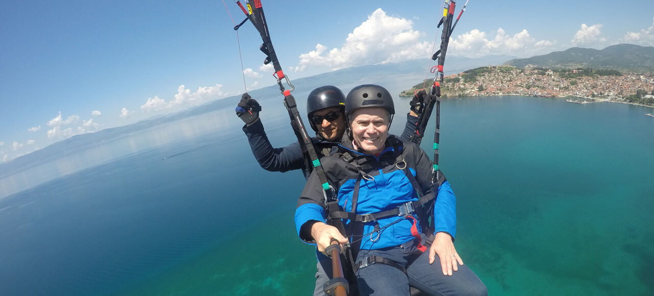 High above Ohrid City with a Smile