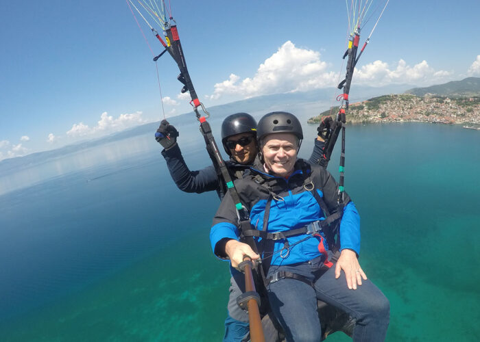 High above Ohrid City with a Smile