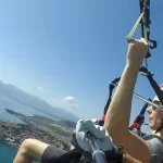 Soaring Over Ohrid with Samoil's Fortress visible in the distance.